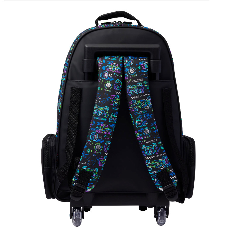 Smiggle Deep Blue F1 Trolley Backpack With Light Up Wheels - Image 2