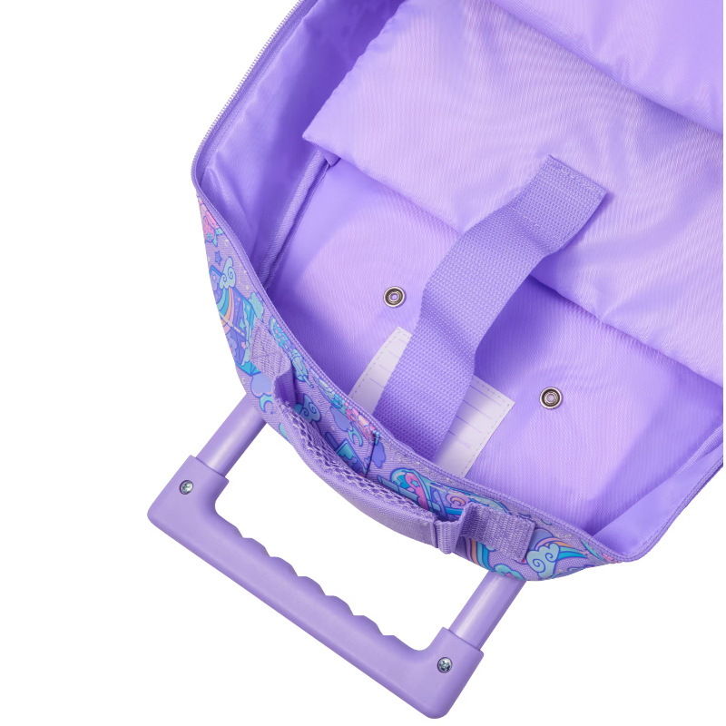 Smiggle Purple Milk Tea Trolley Backpack With Light Up Wheels - Image 3