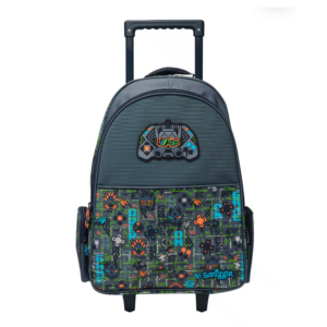 Smiggle Grey Trailblazer Trolley Backpack With Light Up Wheels