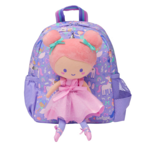 Smiggle Pink Ballet Girl Teeny Tiny Backpack With Detachable Plush Toy